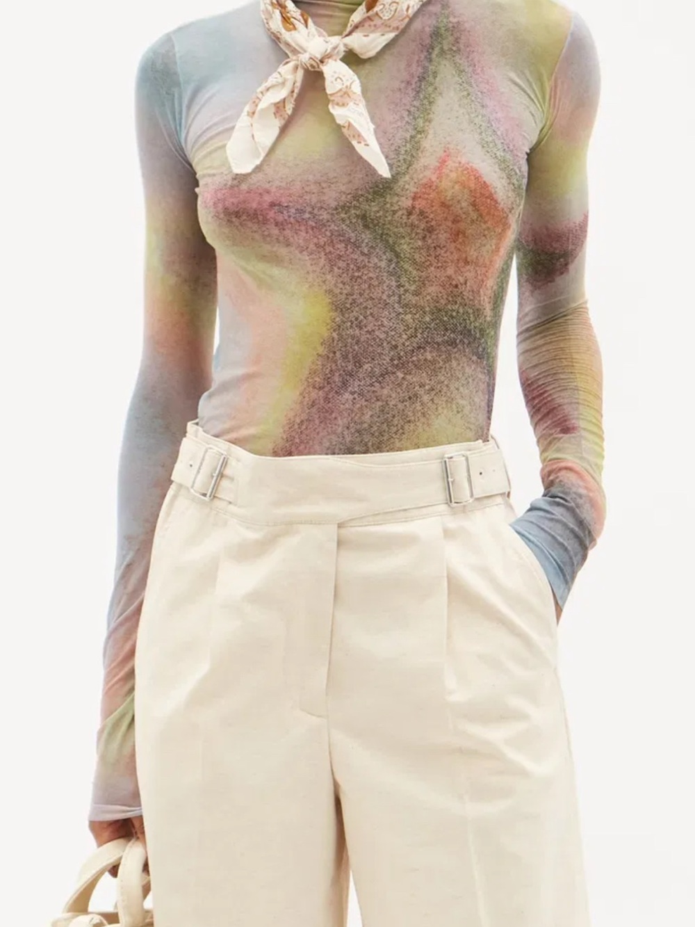 Acne Studio X Ben Quinn High-Neck Star-Print Jersey Top